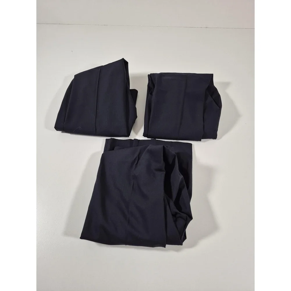 Montefino Dress Pants Mens 30x36 Navy Super 120s Wool Flat Front Unhemmed NWT